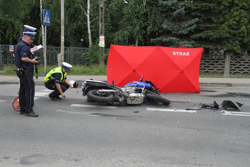 Wypadek motocyklisty w Kamieńcu Wrocławskim 8.07.2015....