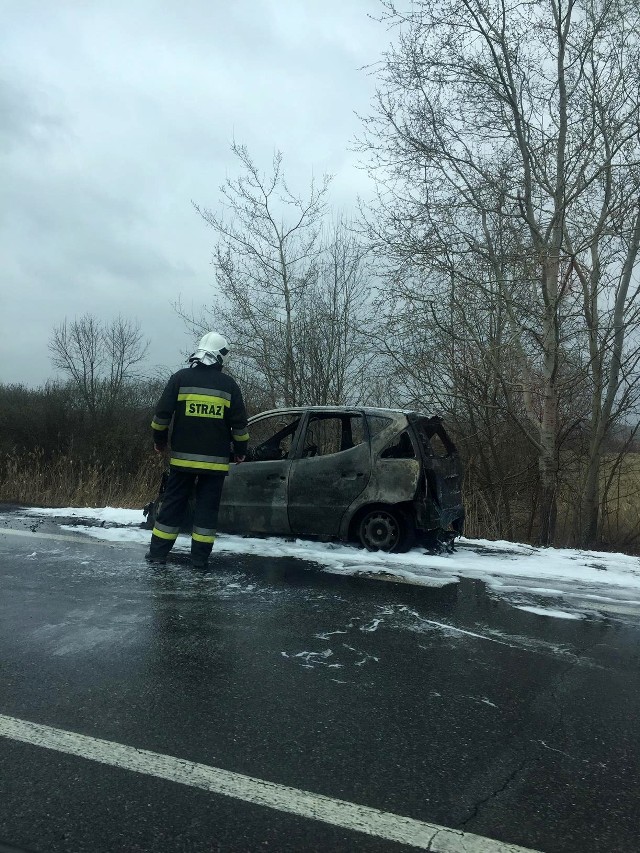 Mercedes klasy A spłonął na drodze nr 77 koło Trześni, w powiecie tarnobrzeskim, na Podkarpaciu. Do pożaru doszło w piątek rano. Zdjęcia i informacje otrzymaliśmy od naszej Czytelniczki na alarm@nowiny24.pl. Dziękujemy.