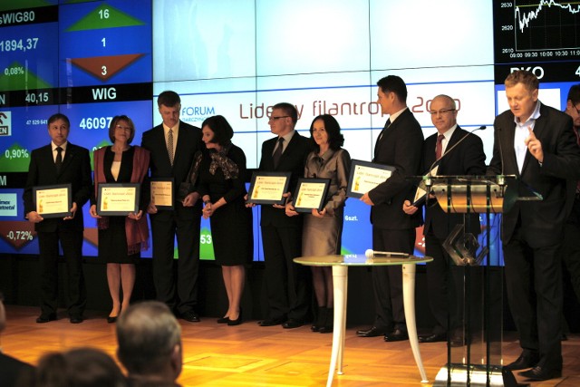 Uroczyste wręczanie wyróżnien podczas galii Liderzy Filantropii 2010