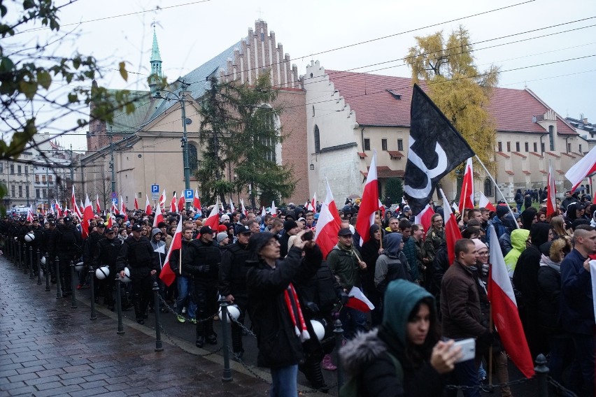 Kraków. IV Marsz Wolnej Polski w Święto Niepodległości