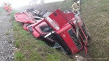 Wypadek ciężarówki na autostradzie A1 w okolicach Radomska