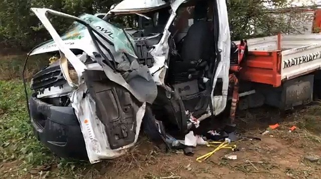 Wypadek dwóch ciężarówek pod Oleśnicą - 3 października 2018