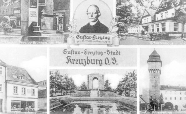 Kreuzburg - miasto Gustawa Freytaga, przedwojenna pocztówka