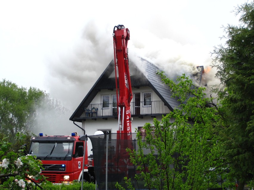 Pożar na ulicy Kaszubskiej w Szczecinku