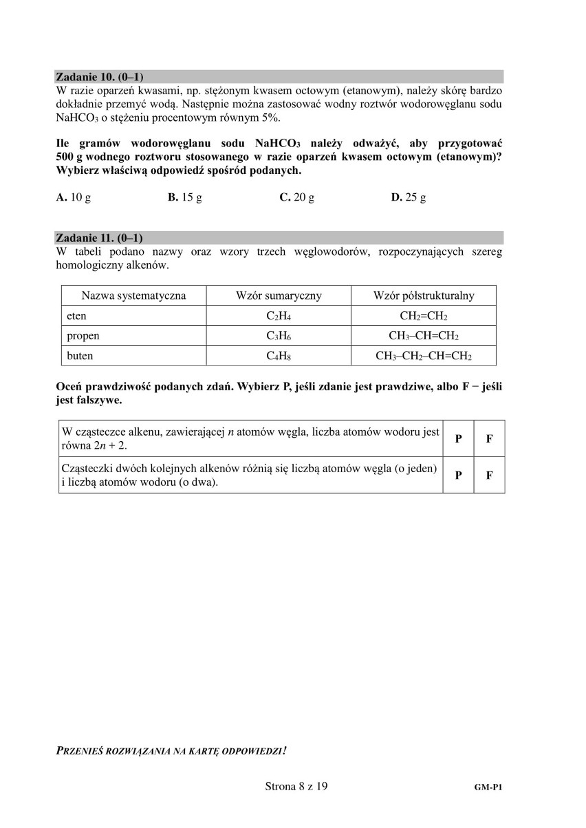 Egzamin gimnazjalny 2019 PRZYRODA. Odpowiedzi i arkusz pytań CKE - część matematyczno-przyrodnicza w serwisie EDUKACJA. Co było? ZADANIA