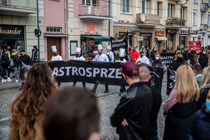 Protest przedsiębiorców branży gastronomicznej Białystok