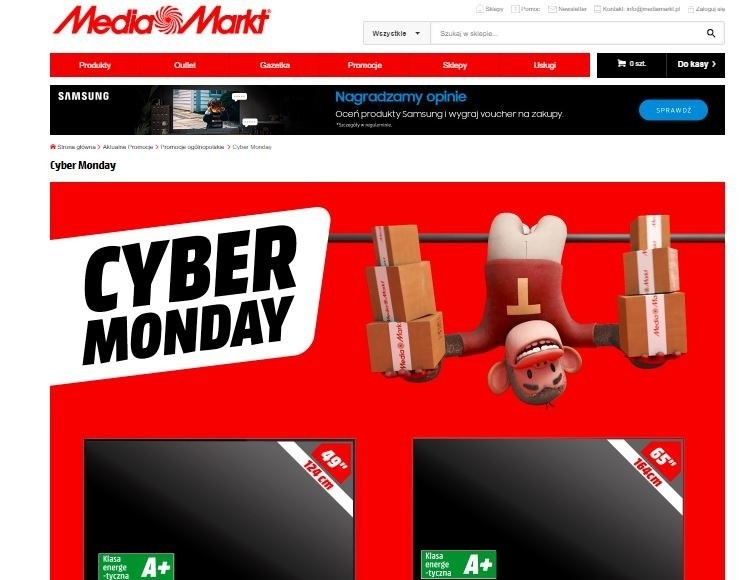 Cyber Monday 2018 w Media Expert, Media Markt, RTV Euro AGD:...