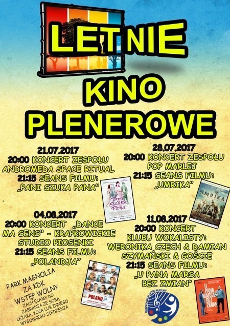 Letnie Kino Plenerowe to propozycja Krapkowickiego Domu...