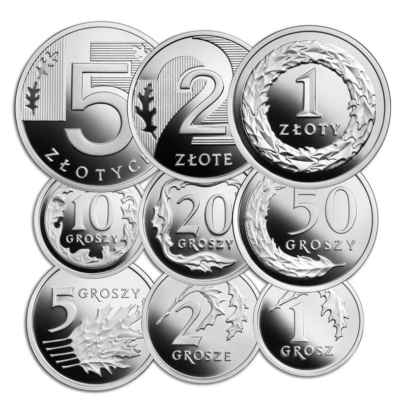 Nowe monety od 1 grosza do 5 złotych                       
