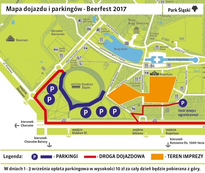Mapa dojazdowa na Tyskie Fest