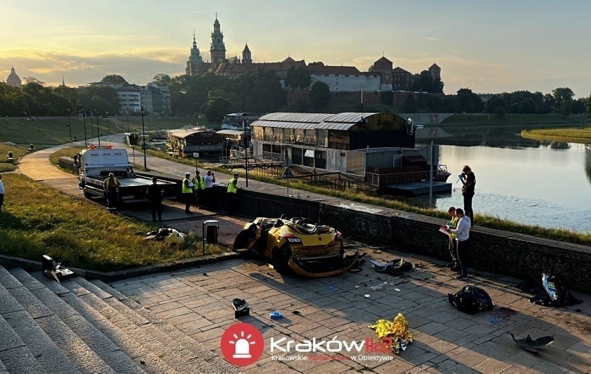 Szokujące ustalenia w sprawie wypadku przy moście Dębnickim w Krakowie. Kierujący autem Patryk P. był pijany, miał aż 2,3 promila