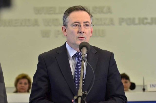 Minister spraw wewnętrznych Bartłomiej Sienkiewicz w KWP w Poznaniu mówił m.in. o standaryzacji komisariatów