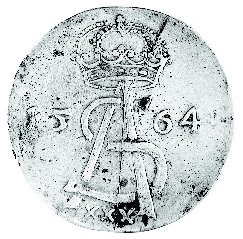 Półkopek Zygmunta Augusta, czyli pierwsza realna moneta odpowiadająca "złotemu polskiemu"- do roku 1564 będącemu wyłączną jednostką rozliczeniową.