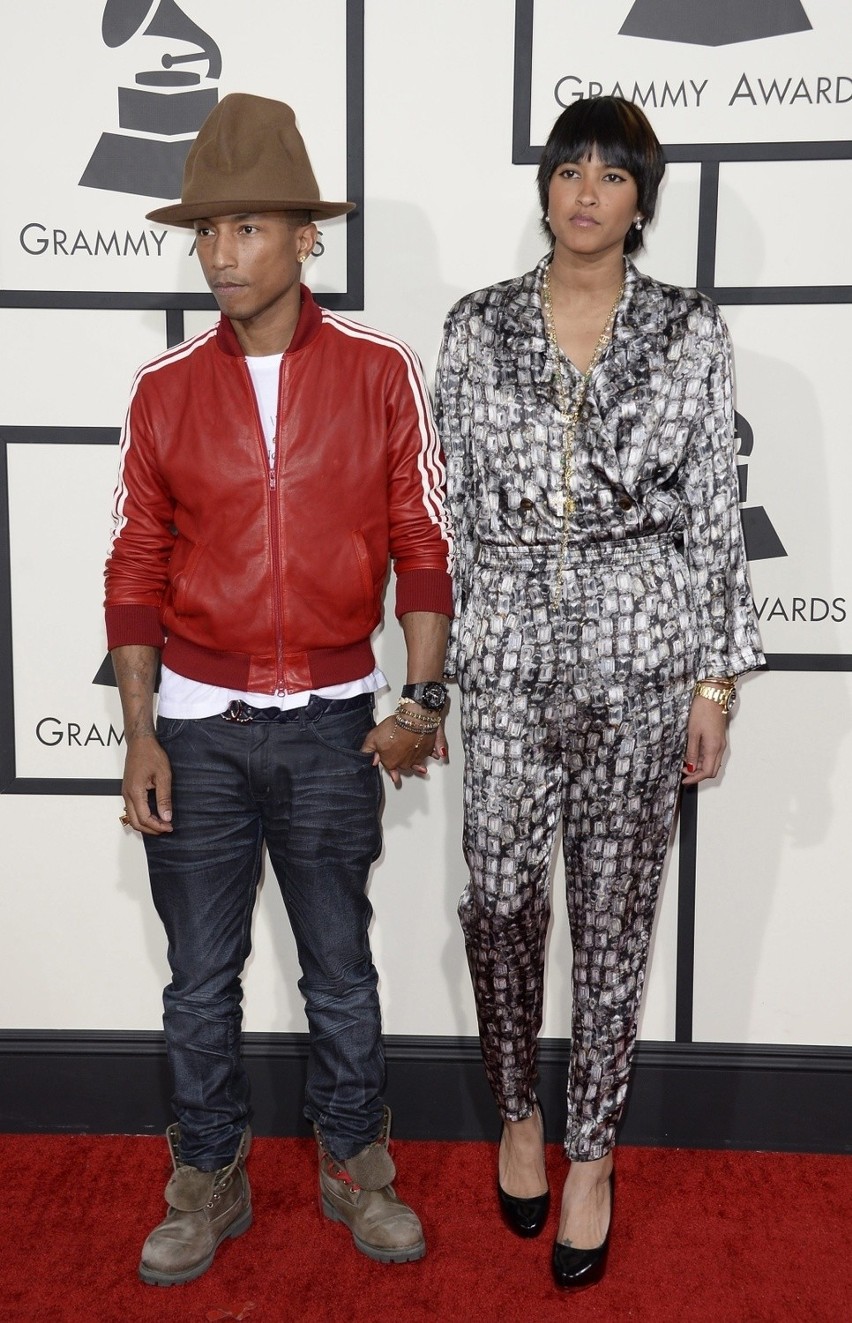 Grammy 2014: Pharrell Williams z żoną Helen Lasichanh.