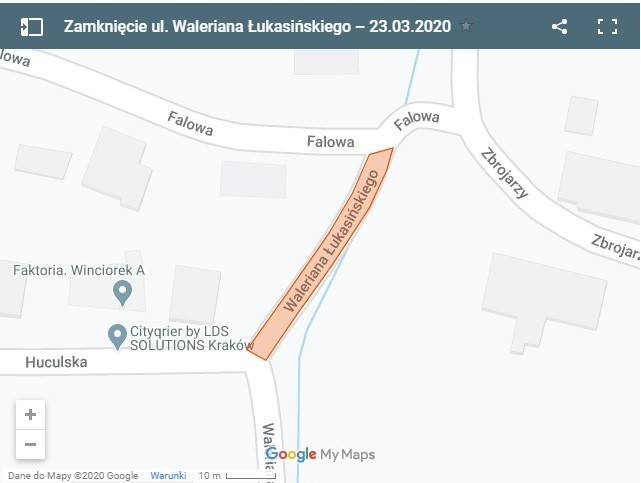 Kraków. Trasa Łagiewnicka: Zamknięcie ulicy Waleriana Łukasińskiego