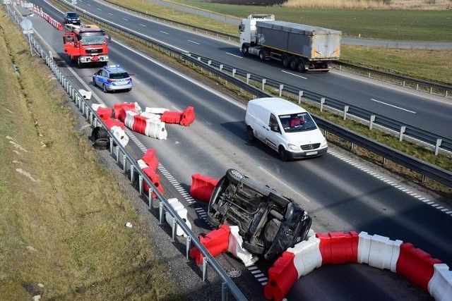 Migawka z wypadku, do jakiego doszło ostatnio na obwodnicy Inowrocławia