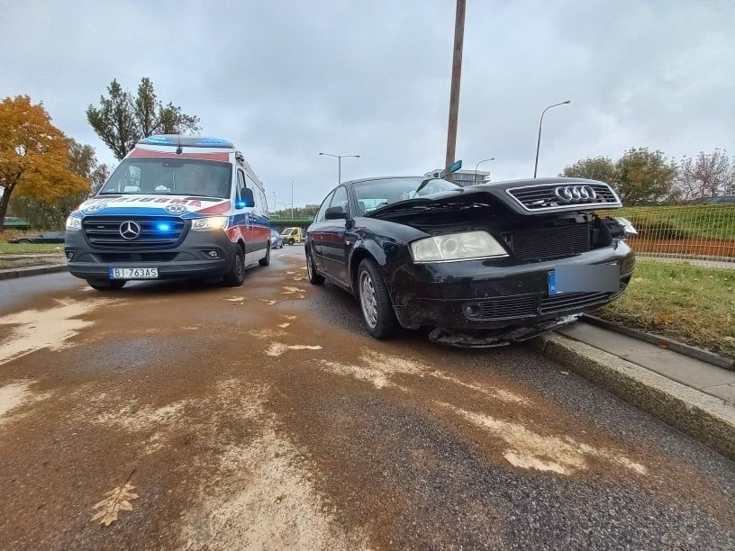 Wypadek na Kolejowej w Białymstoku. Utrudnienia w dojeździe...