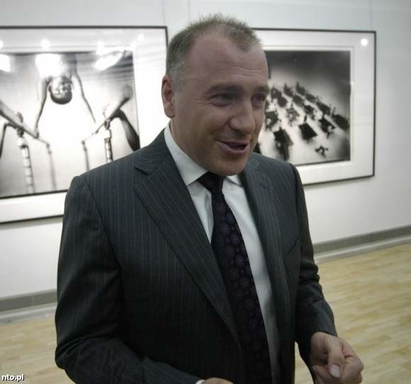Tomasz Gudzowaty na otwarciu wystawy w GSW.