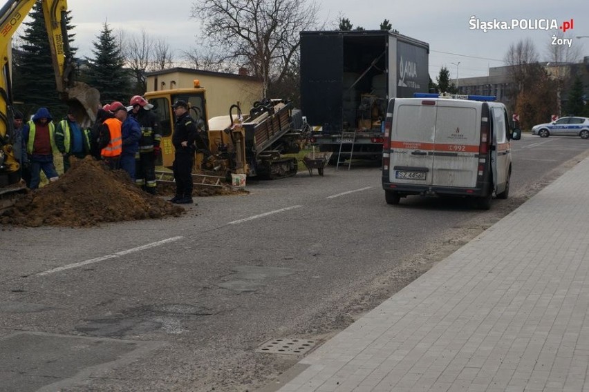 Wyciek gazu w Żorach-Baranowicach - na miejscu działali strażacy i policjanci