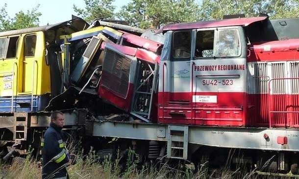 Wypadek w Korzybiu. Zderzyły się dwa pociągi.