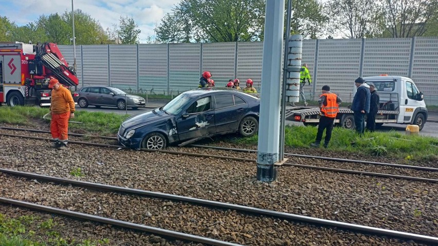 Wypadek na Zgierskiej w Łodzi.