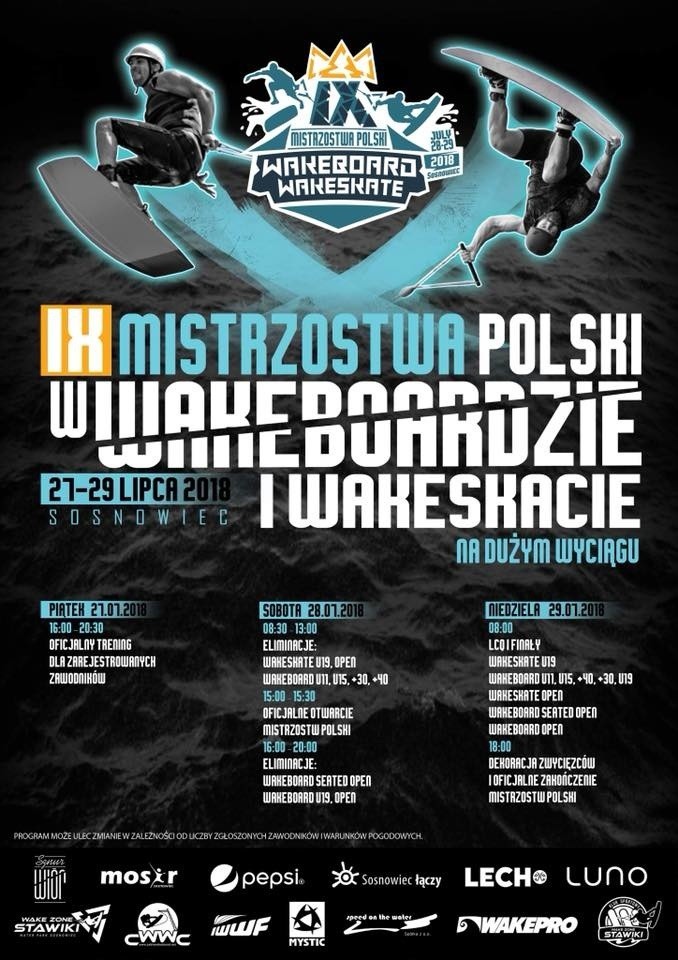 Sosnowiec: w weekend Mistrzostwa Polski w Wakeboardzie i Wakeskacie na Stawikach PROGRAM