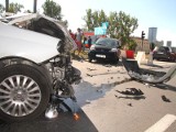 Wypadek na węźle Skrzetle w Kielcach. Roztrzaskane auta