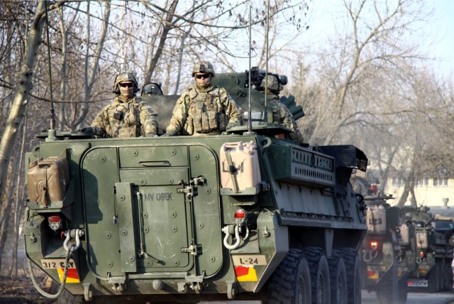 24.03.2015 Lublin  przyjazd Amerykańskiego Konwoju Wojskowego. operacja wojskowa pod kryptonimem Rajd Dragonów