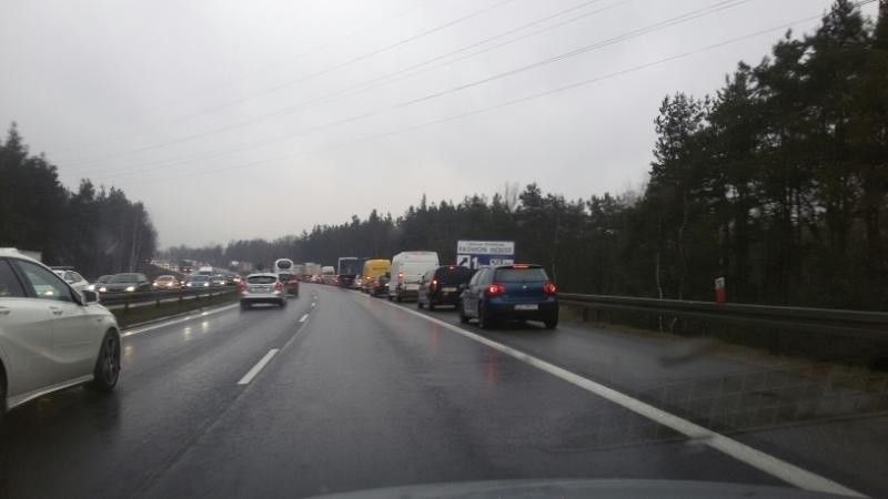 Ogromny korek na autostradzie A4 w Mysłowicach. Powód to...