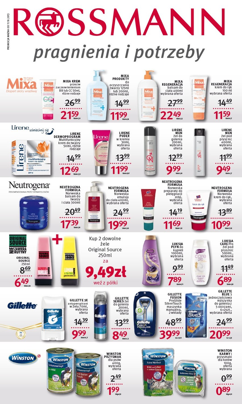 Rossmann gazetka promocyjna 11.10 - 24.10.2013