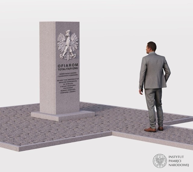 To wizualizacja pomnika, który w 2023 roku ma być posadowiony na miejskiej działce przy ul. Sikorskiego.