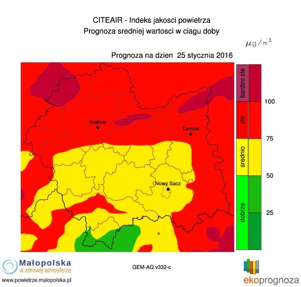 Smog w Krakowie. Rekordowe zanieczyszczenie powietrza w sobotę