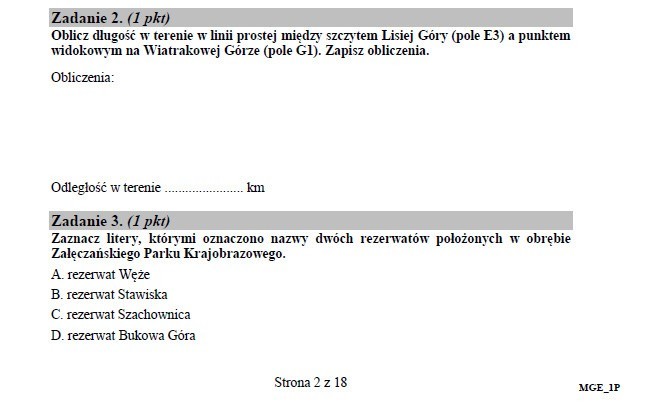 Msatura Geografia 2015 - arkusz CKE - odpowiedzi - zadania