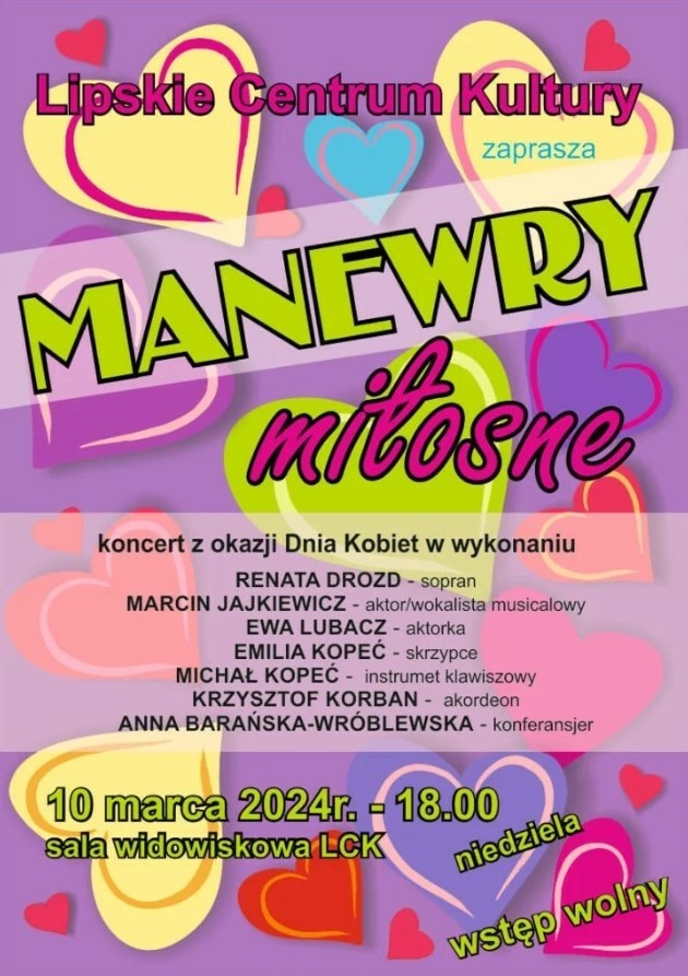 Koncert na Dzień Kobiet w Lipsku. Lipskie Centrum Kultury zaprasza na "Manewry miłosne". Wstęp wolny