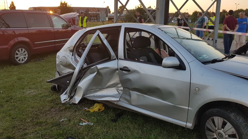 Wypadek na rondzie Sybiraków w Łodzi