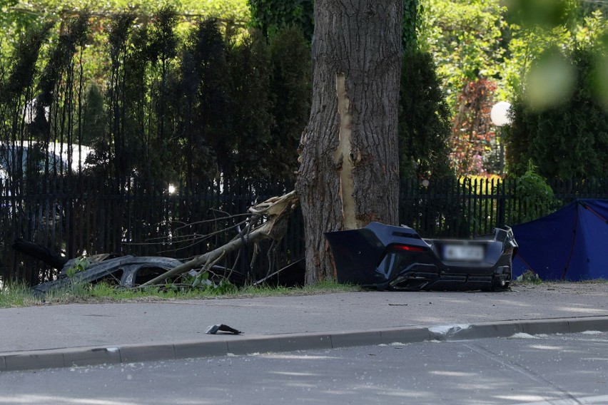 Samochód marki BMW uderzył w drzewo i płot, a następnie...