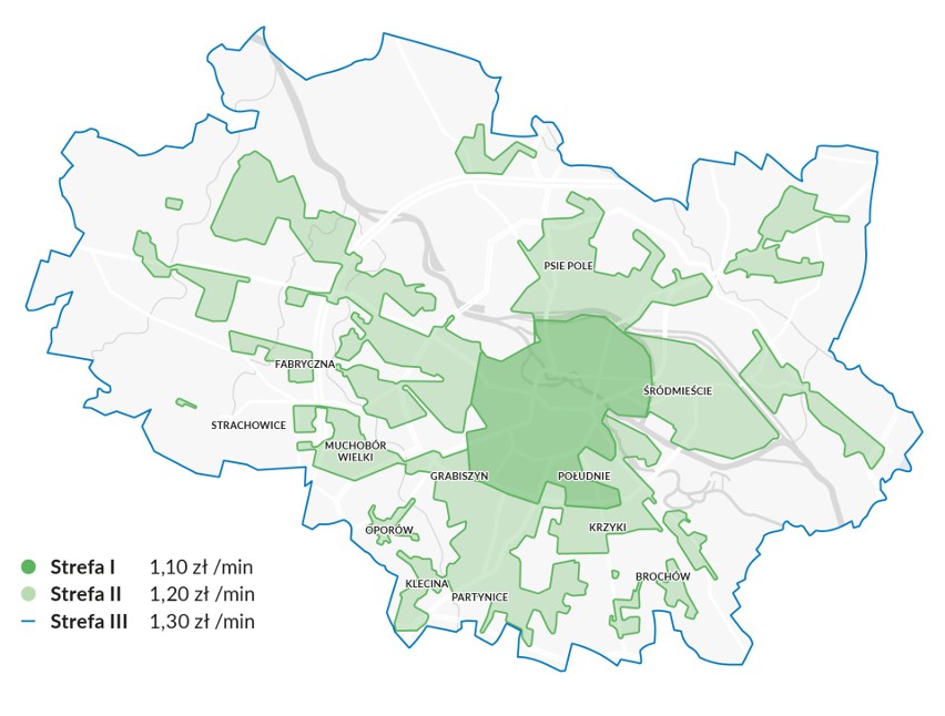 Wrocław podzielony został na trzy strefy płatności. Opłata...