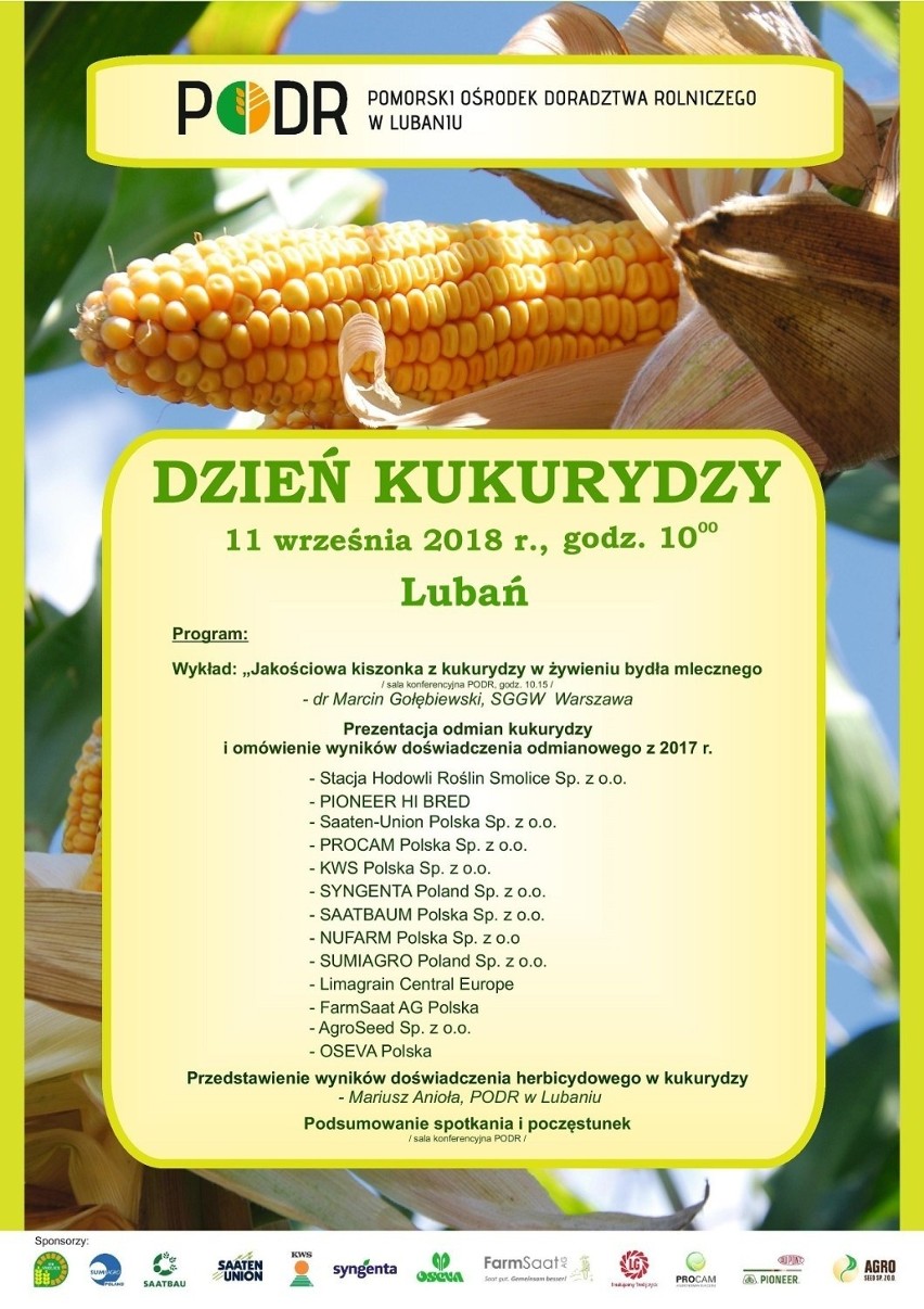 11 września Dzień Kukurydzy w Lubaniu. To okazja, aby poznać nowe trendy w uprawie