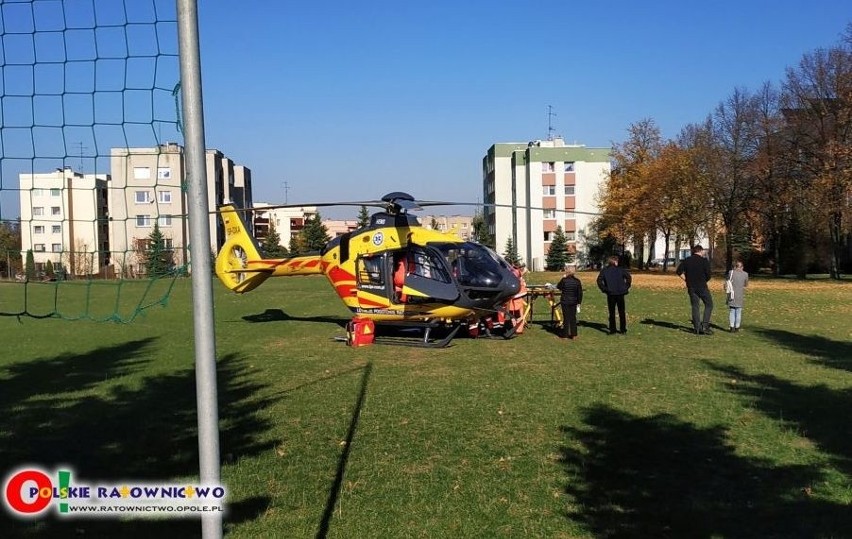 Mateusz został zabrany do szpitala w Nysie śmigłowcem...