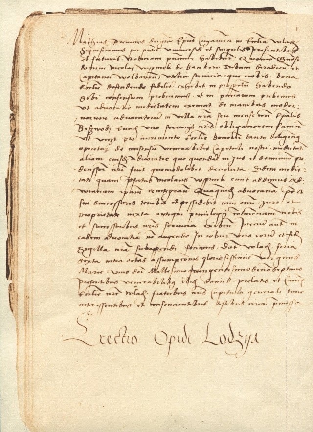 Kopia dokumentu z 1423 r. 2