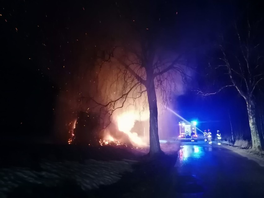 Pożar słomy w powiecie świdwińskim