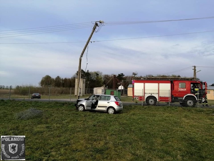 Wypadek koło Polanowa. Jedna osoba poszkodowana [zdjęcia]