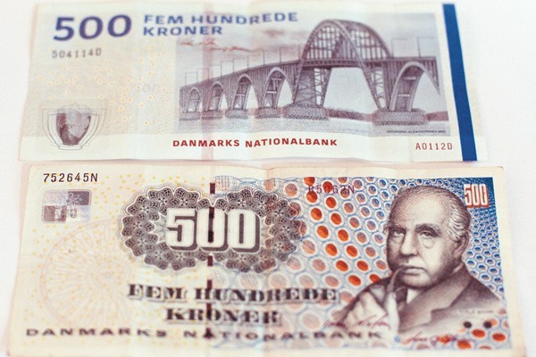 Dania zmieniła ostatnio wygląd swoich banknotów (u góry -...