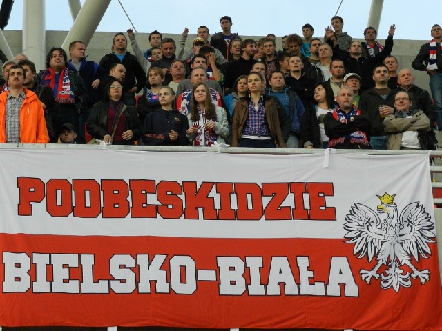 Kibice na meczu Podbeskidzie Bielsko-Biała - Ruch Chorzów 0:0 (GALERIA)