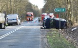 Wypadek za Tucholą. Jeden z kierowców w szpitalu 