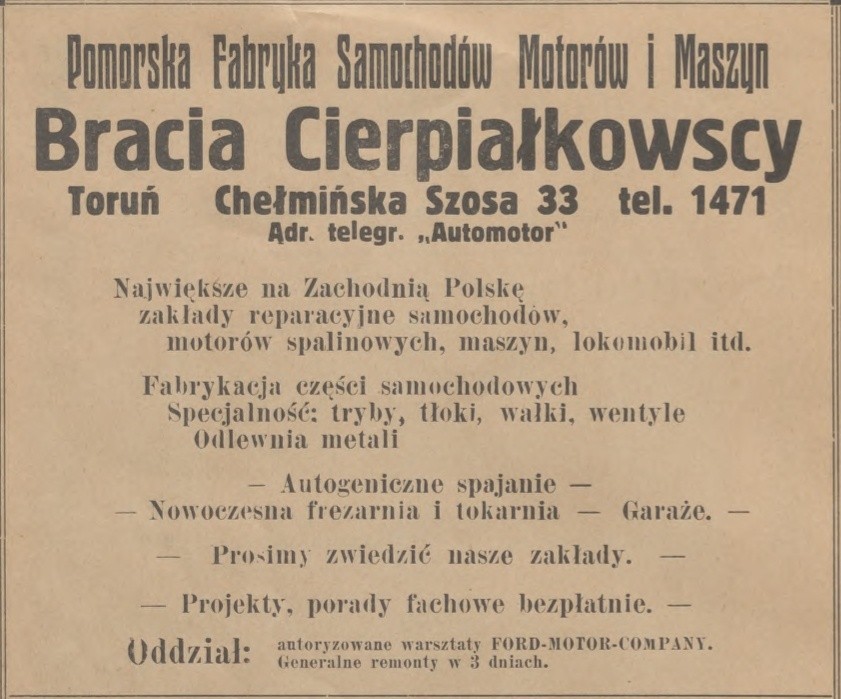 Reklama fabryki Cierpiałkowskich z księgi pamiątkowej...