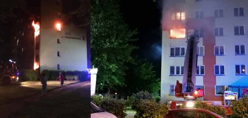 Pożar w Koszalinie w wieżowcu