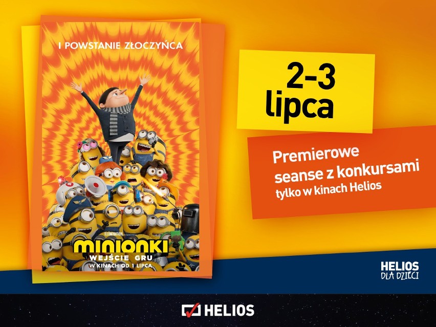 Helios zaprasza na rodzinne seanse hitu „Minionki: wejście Gru”!