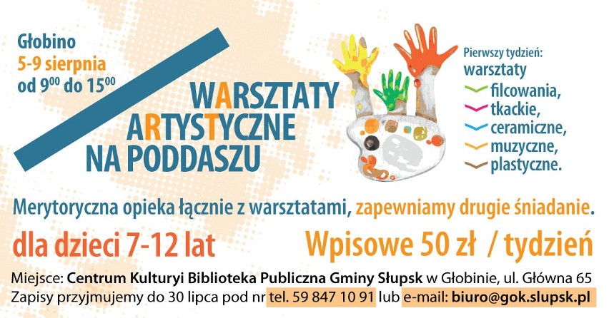 Wakacyjne Warsztaty w Centrum Kultury i Bibliotece Publicznej Gminy Słupsk