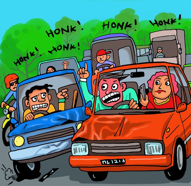 Honk to w języku angielskim klakson, trąbienie. Niestety tak zachowuje się wielu zirytowanych kierowców i także na polskich drogach.